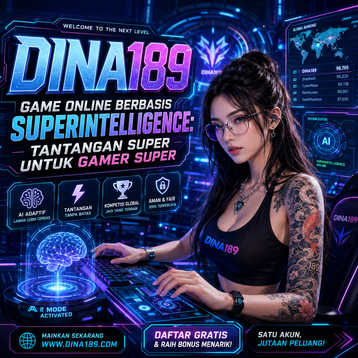 DINA189 Game Online Berbasis Superintelligence: Tantangan Super untuk Gamer Super by Hey siriusly